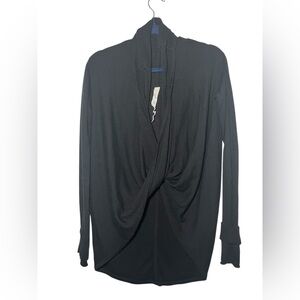 Lululemon wrap cow neck Black Knit Sweater  Sz 6‎